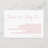 Minimalist Een Lief Meisje Baby shower Boekaanvraa Informatiekaartje (Voorkant)