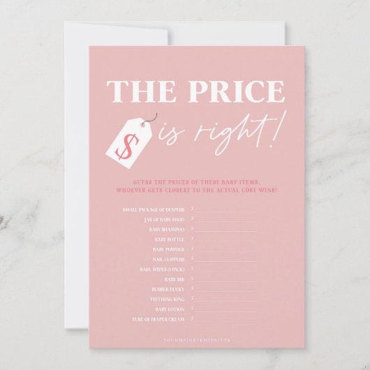 Minimalist Een lief meisje Baby shower prijs is go Kaart (Voorkant)