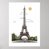 Minimalist Eiffel Tower Paris Poster (Voorkant)