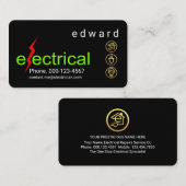 Minimalist Electrical Lightning Bolt Visitekaartje (Voorkant / Achterkant)