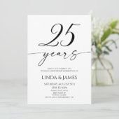 Minimalist Elegant 25th Wedding Anniversary Kaart (Staand voorkant)