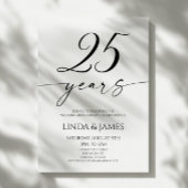 Minimalist Elegant 25th Wedding Anniversary Kaart