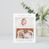 Minimalist Elegant 2 Photos Baby Shower Briefkaart (Staand voorkant)