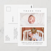 Minimalist Elegant 2 Photos Baby Shower Briefkaart (Voorkant / Achterkant)