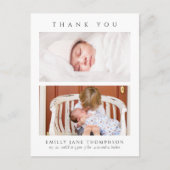 Minimalist Elegant 2 Photos Baby Shower Briefkaart (Voorkant)