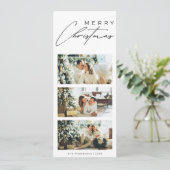 Minimalist Elegant 3 Photo Collage Merry Christmas Feestdagenkaart (Staand voorkant)