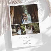 Minimalist Elegant 4 foto bruiloft bedankkaart