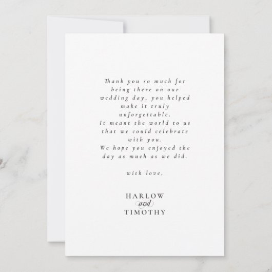 Minimalist Elegant 4 foto bruiloft bedankkaart (Achterkant)