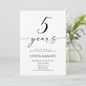 Minimalist Elegant 5th Wedding Anniversary Kaart (Staand voorkant)