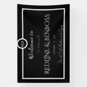 Minimalist Elegant Black and White Wedding Poster Spandoek (Verticaal)