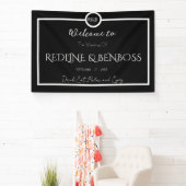Minimalist Elegant Black and White Wedding Poster Spandoek (Insitu)