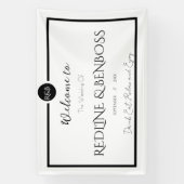 Minimalist Elegant Black and White Wedding Poster Spandoek (Verticaal)