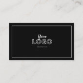 Minimalist Elegant Black and White with Logo Visitekaartje (Voorkant)