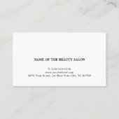 Minimalist Elegant Black White Beauty  Afsprakenkaartje (Achterkant)