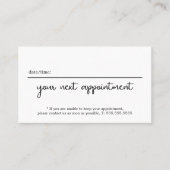 Minimalist Elegant Black White Beauty  Afsprakenkaartje (Voorkant)