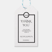 Minimalist Elegant Black & White Wedding Cadeaulabel (Voorkant)