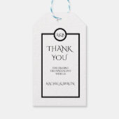 Minimalist Elegant Black & White Wedding Cadeaulabel (Achterkant)