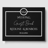 Minimalist Elegant Black & White Wedding Gastenboek (Voorkant)