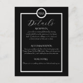 Minimalist Elegant Black & White Wedding  Informatiekaartje (Voorkant)