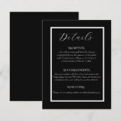 Minimalist Elegant Black & White Wedding  Informatiekaartje (Voorkant / Achterkant)