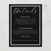 Minimalist Elegant Black & White Wedding Informatiekaartje (Voorkant)
