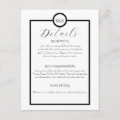 Minimalist Elegant Black & White Wedding  Informatiekaartje (Voorkant)