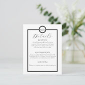 Minimalist Elegant Black & White Wedding  Informatiekaartje (Staand voorkant)