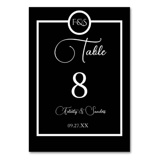 Minimalist Elegant Black & White Wedding Kaart (Voorkant)