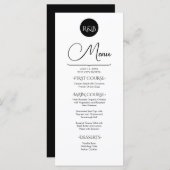 Minimalist Elegant Black & White Wedding Menu (Voorkant / Achterkant)