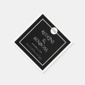 Minimalist Elegant Black & White Wedding Napkins Servet (Hoek)