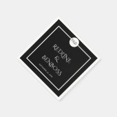 Minimalist Elegant Black & White Wedding Napkins Servet (Hoek)