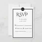 Minimalist Elegant Black & White Wedding RSVP Kaartje (Voorkant)