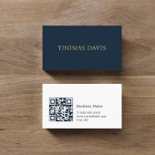 Minimalist Elegant Blue QR Code Consultant Visitekaartje
