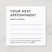 Minimalist Elegant Bold Black White  Afsprakenkaartje (Voorkant)