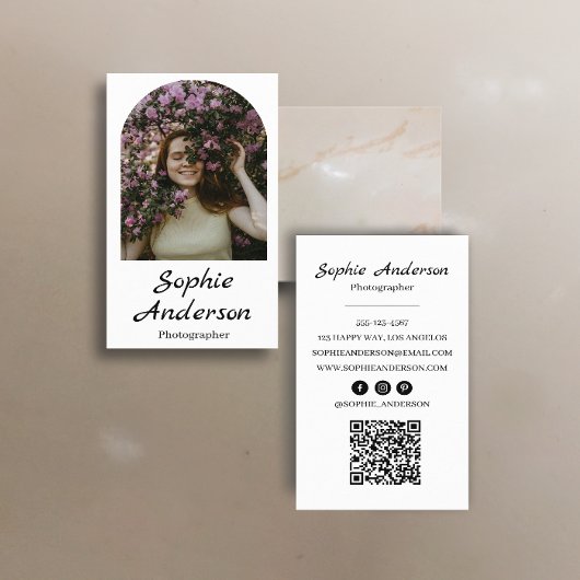 Minimalist Elegant Calligraphy Script Photography  Visitekaartje