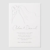 Minimalist Elegant Calligraphy Wedding Invitation Vellum Uitnodigingen (Voorkant)