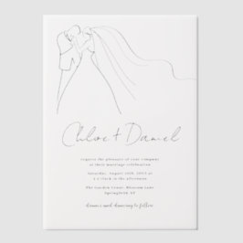 Minimalist Elegant Calligraphy Wedding Invitation Vellum Uitnodigingen