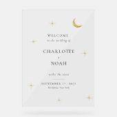Minimalist Elegant Celestial Wedding Welcome Acryl Bord (Voorkant)