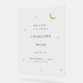 Minimalist Elegant Celestial Wedding Welcome Acryl Bord (Hoek)