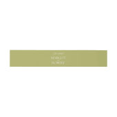 Minimalist Elegant Classic Olive Green Wedding Uitnodigingen Wikkel (Vlak)