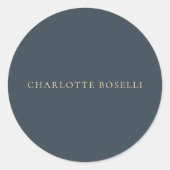 Minimalist Elegant Classical Professional Charcoal Ronde Sticker (Voorkant)