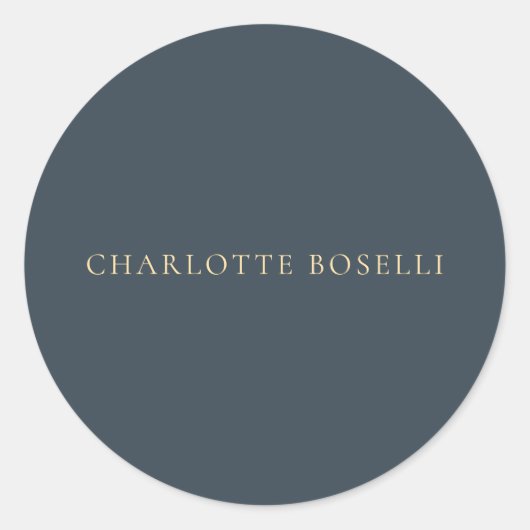 Minimalist Elegant Classical Professional Charcoal Ronde Sticker (Voorkant)
