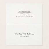 Minimalist Elegant Classical Professional Cream Visitekaartje (Buitenkant ongevouwen)