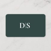 Minimalist Elegant Dark Green Initial Consultant Visitekaartje (Voorkant)