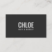 Minimalist Elegant Dark Grey White Bold Beauty Visitekaartje (Voorkant)