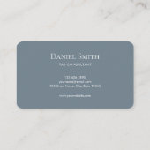 Minimalist Elegant Dusty Blue Initial Corporate Visitekaartje (Achterkant)
