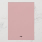 Minimalist Elegant Dusty Pink Wedding Kaart (Achterkant)