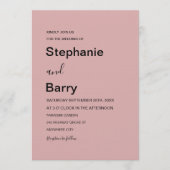 Minimalist Elegant Dusty Pink Wedding Kaart (Voorkant)