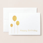 Minimalist Elegant Echt Goud folie Happy Birthday Kaarten (Voorkant met envelop)
