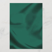 Minimalist Elegant Emerald & Gold Script Wedding  Menu (Achterkant)